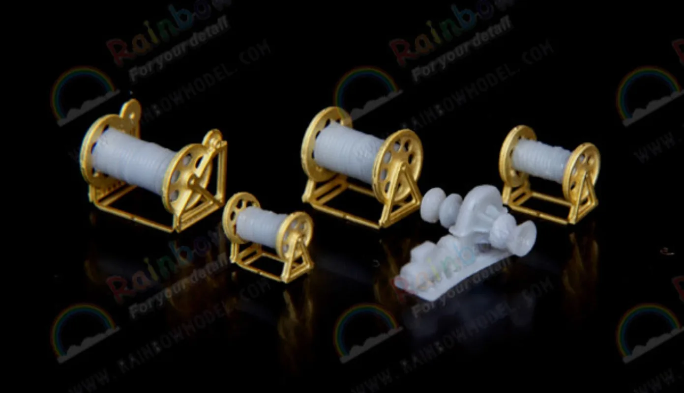 Rainbow Rb3551 1/350 IJN Cable Reels & Winch 50PCS Upgrade Parts (PE+Resin)[2PE, 40+6Resin parts]