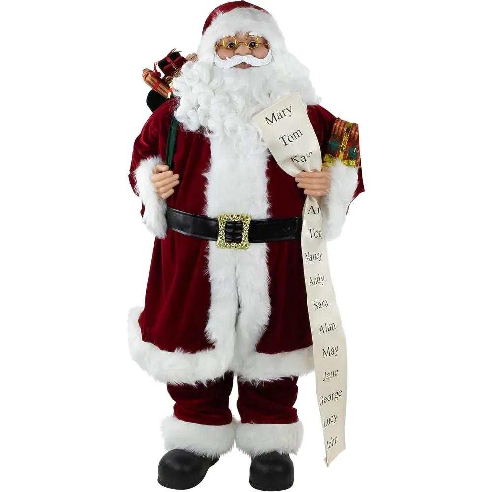 

Traditional Christmas Magic Santa Claus Statue,Wearing a red coat ,Home and Holiday Decorations.