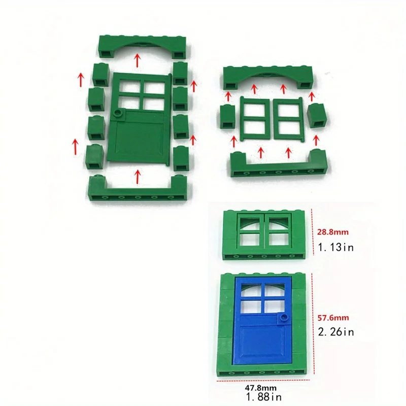 117 pièces porte fenêtre brique en vrac bricolage MOC maison blocs de construction briques jouets ville architecte pour enfants cadeau éducatif