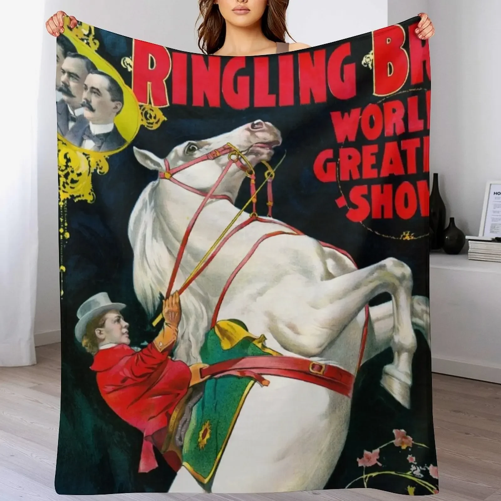 

USA Circus Vintage Advertising Poster Restored Throw Blanket Sleeping Bag Bed Fashionable Bed linens Summer Beddings Blankets
