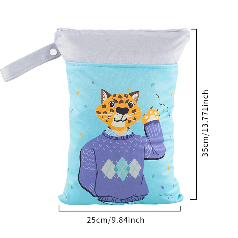 Borsa portaoggetti per separazione asciutta e bagnata stampata a fumetti per bambini 25 * 35 cm Custodia organizzativa impermeabile con stampa di posizionamento