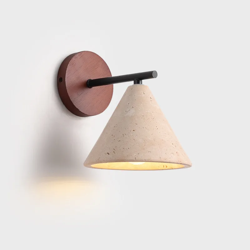 Japanese Style Yellow Cave Stone Wall Lamp Bedroom Bedside Living Room Corridor Foyer Wabi Sabi Style Hotel LED Bracket Light