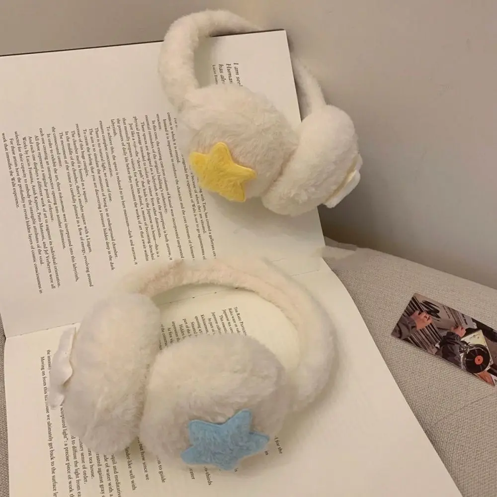 Orejeras suaves y bonitas y útiles con forma de estrella, cubierta para los oídos a prueba de viento, protección contra el frío y el oído grueso, orejeras cálidas para Otoño e Invierno