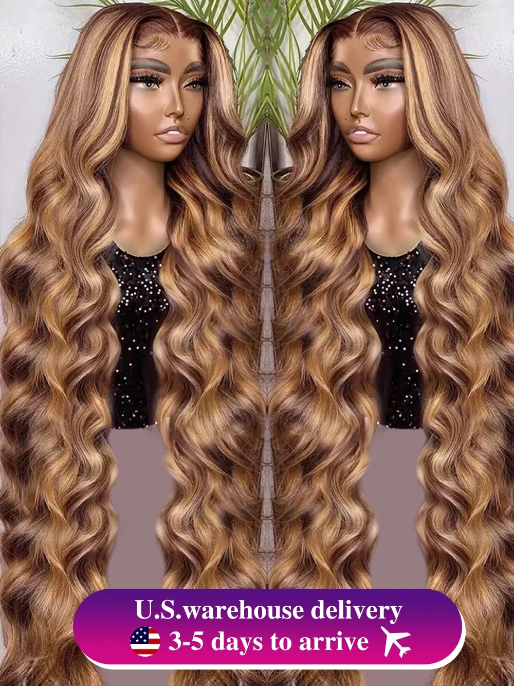 

220% Density Highlight 13x4 13x6 HD Lace Frontal Wigs For Women P4/27 Colored Body Wave Lace Front Wigs 30 36 Inch Remy Hair Wig