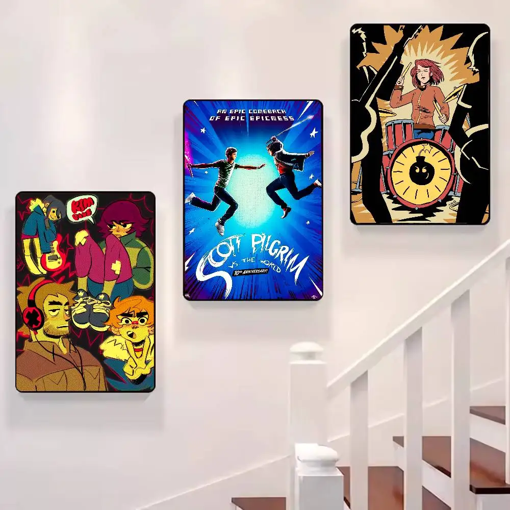 ملصق Scott P-pilgrim vs the World أنيمي ملصق فني مع مطبوعات هدية تزيين غرفة النوم وغرفة المعيشة