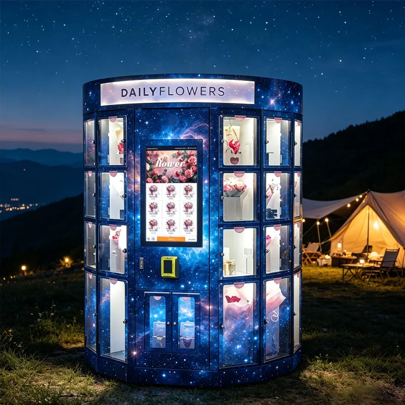 Fresh Bouquet Vending Machine Commercial Floral Display Locker with Touch Screen Payment Customized