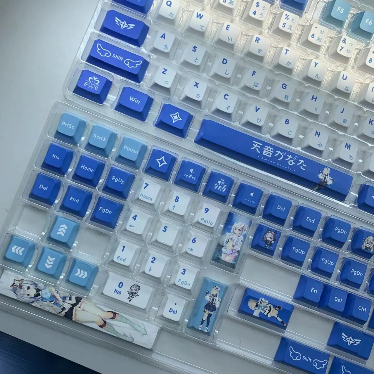 Imagem -06 - Anime Keycaps Kanata Hololive Vtuber Capa Chave Pbt Sublimação de Tinta Cereja mx Interruptor de Eixo Cruzado Keycap Teclado Mecânico