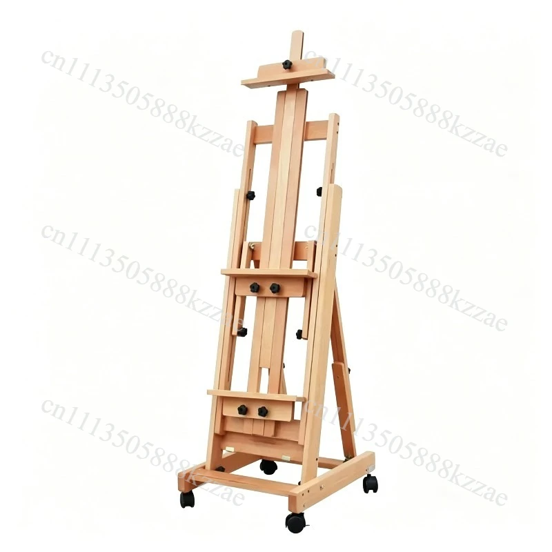 flat-dual-purpose-easel-adjustable-beauty-belt-wheel-folding-display-stand-special-oil-painting-stand-for-children's-sketch