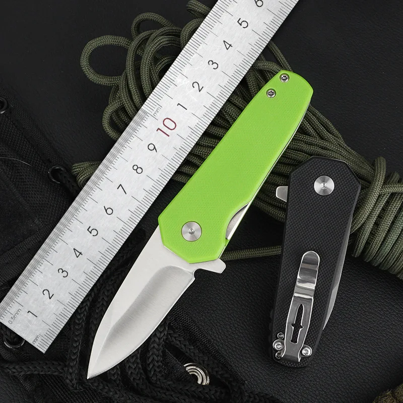 Folding knife portable outdoor knife 440C steel G10 handle ball bearing folding knife multi-purpose knife