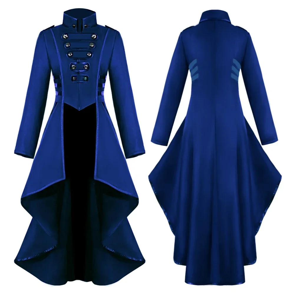 Female Coat Coat Gothic Long Sleeve Mock Neck Party Solid Color Steampunk Swallowtail Dress All Season Women Coat