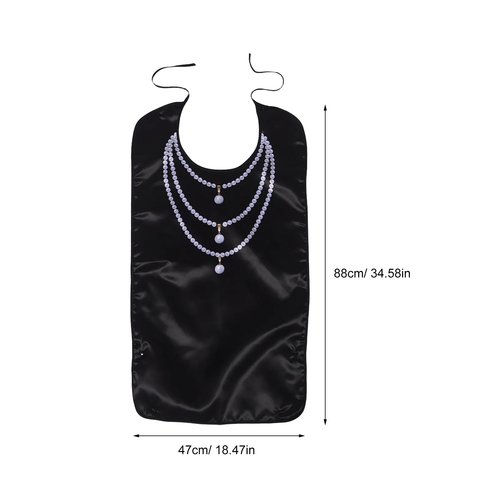 Waterproof Reusable Adult Bib for Women – Elegant Pearl Pattern Dining Protector for Elderly & Seniors