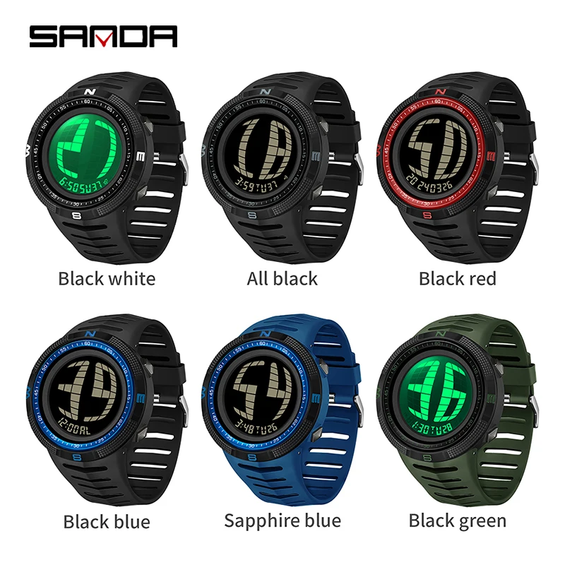 SANDA Luxury Fashion G Style Men\'s Sports Watch Waterproof Military Display Clock Man Watches LED Digital Watches Reloj Hombre