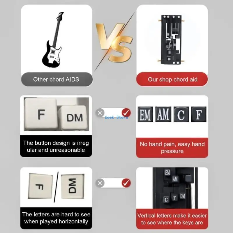 

11UE Guitar Chord Learning System Guitar Chord Trainer Guitar Playing Singing Tool Set Suitable for Easy Chord Switching
