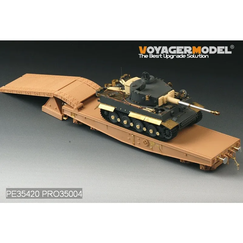 Voyager modelo PE35420 1/35 escala WWII alemán Schwere Plattformwagen tipo Ssyms 80 (para TRUMPETER 00221)