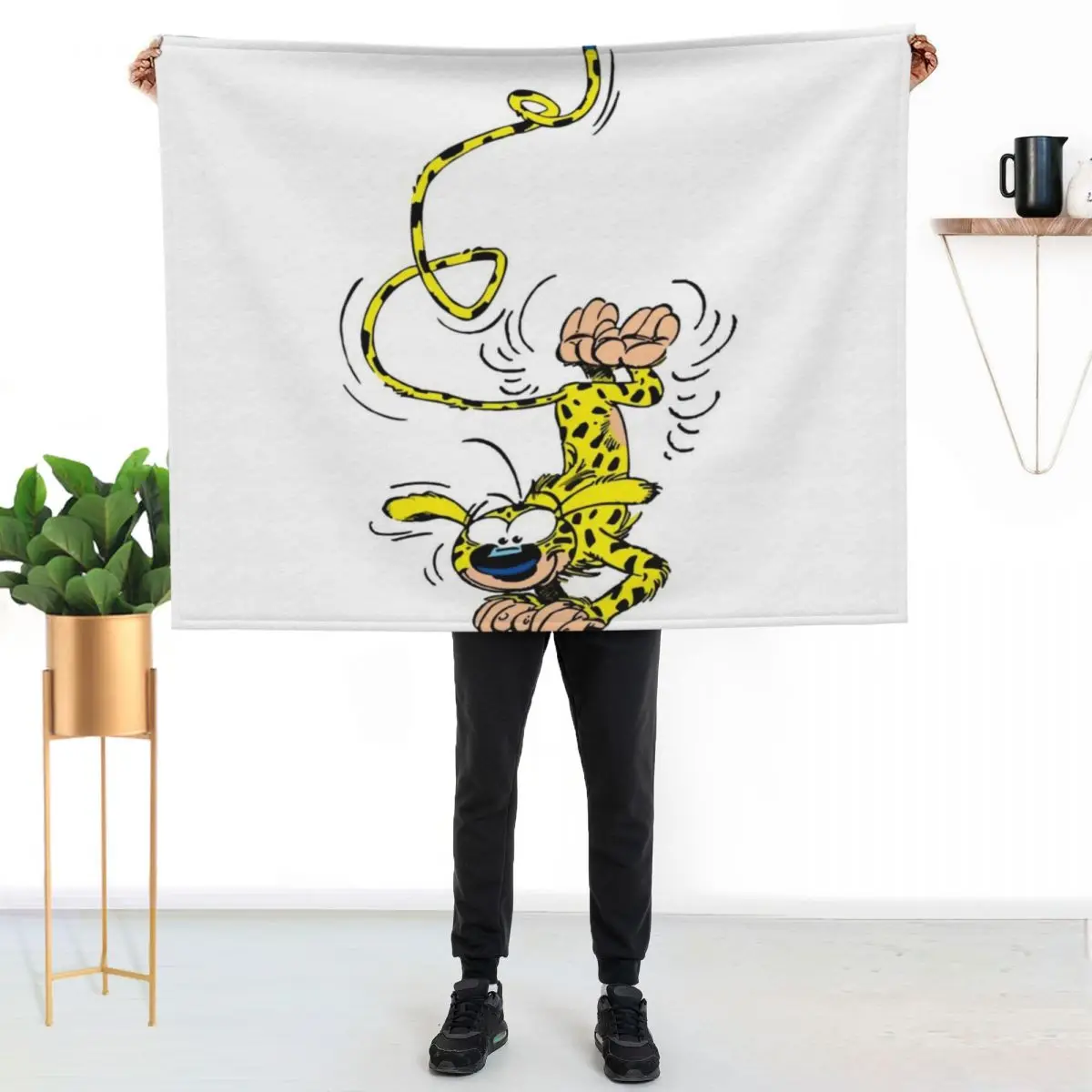 Marsupilami handstand Throw Blanket Giant Sofa Bed covers Soft Beds Soft Plush Plaid halloween christmas decoration Blankets