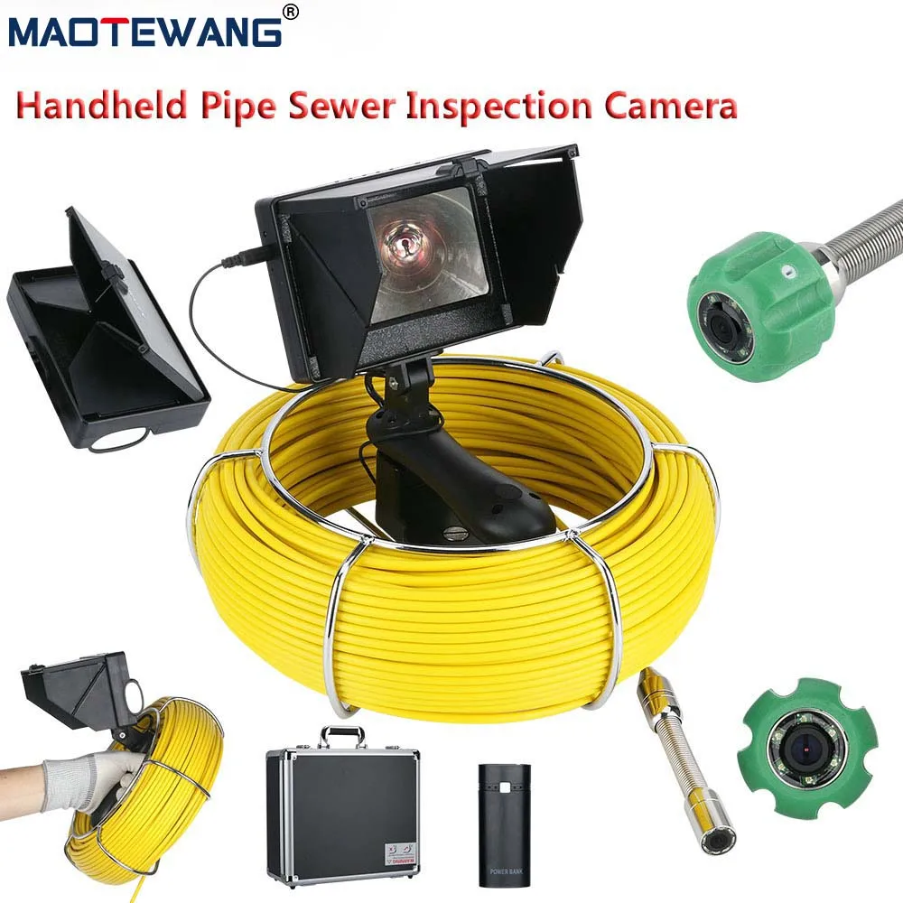 4.3'' Handheld Industrial Drain Pipe Sewer Inspection Video Camera, IP68 Waterproof, 22mm,