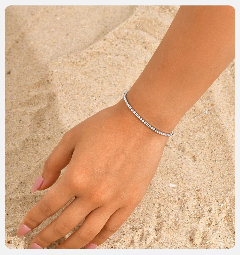 Vnox Luxus zierliches AAA Zirkon Kristall Armband für Frauen Mädchen, Edelstahl 2mm-5mm breites Armband, Hochzeit Schmuck Party Geschenk – Detail 5
