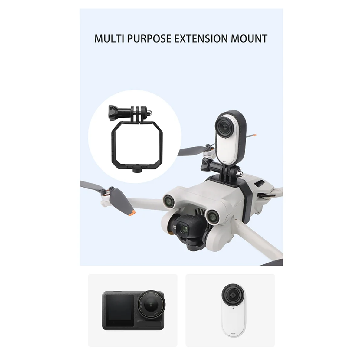 Top!For MINI 4 PRO/MINI 3/MINI 3 PRO Top Extension Bracket Mount Holder Camera Stand for Accessories