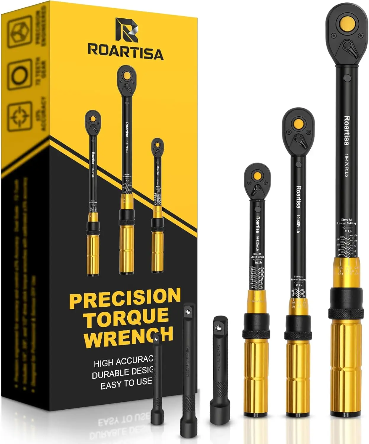 

6-Piece Torque Wrench Set - ±3% High Precision Click Tool Kit for Car, Motorcycle & Bike