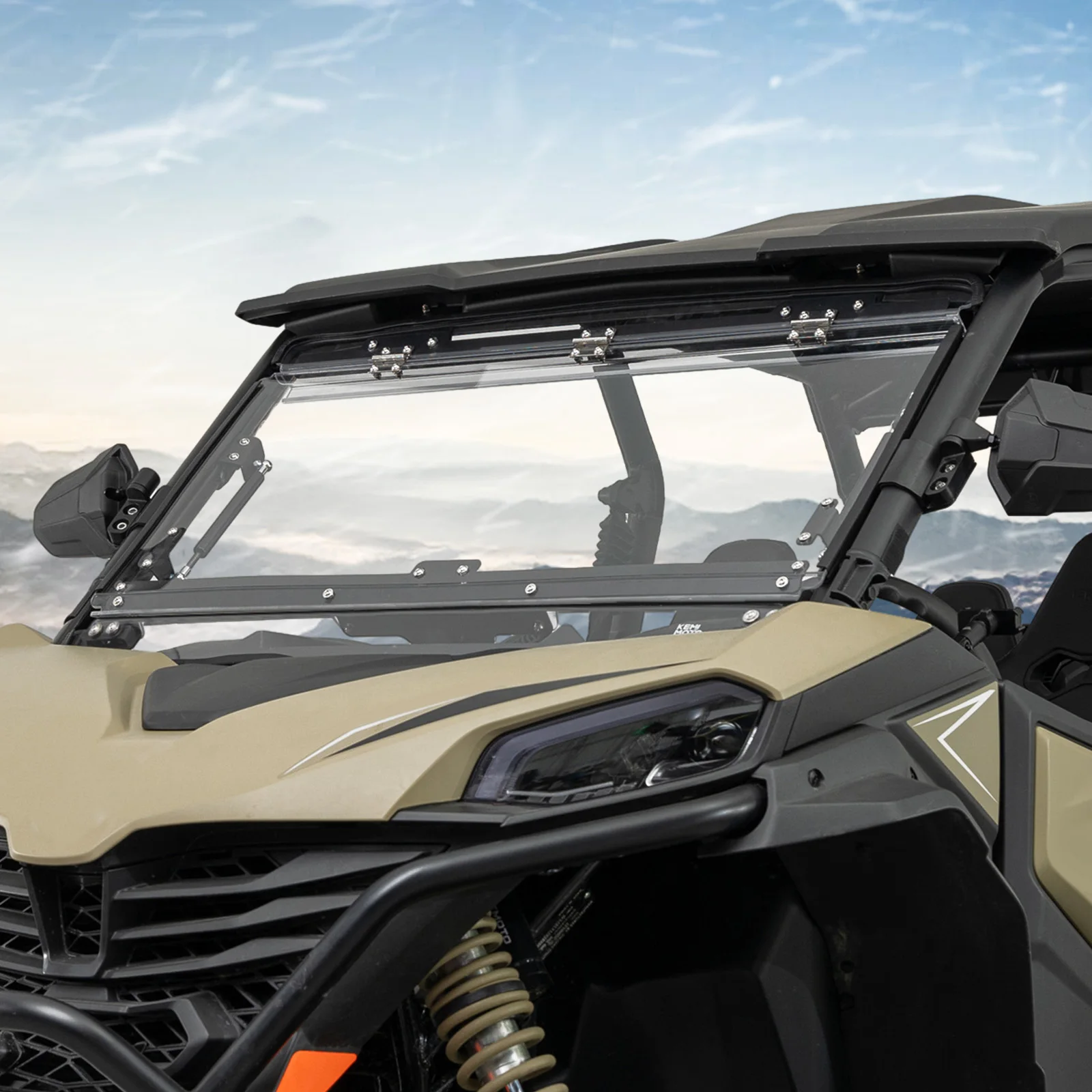 

3-in-1 Flip-Up Front Full Windshield PC Adjustable Windscreen For CFMOTO ZForce 950 Sport 4 Trail, 800 Trail 2023-2025
