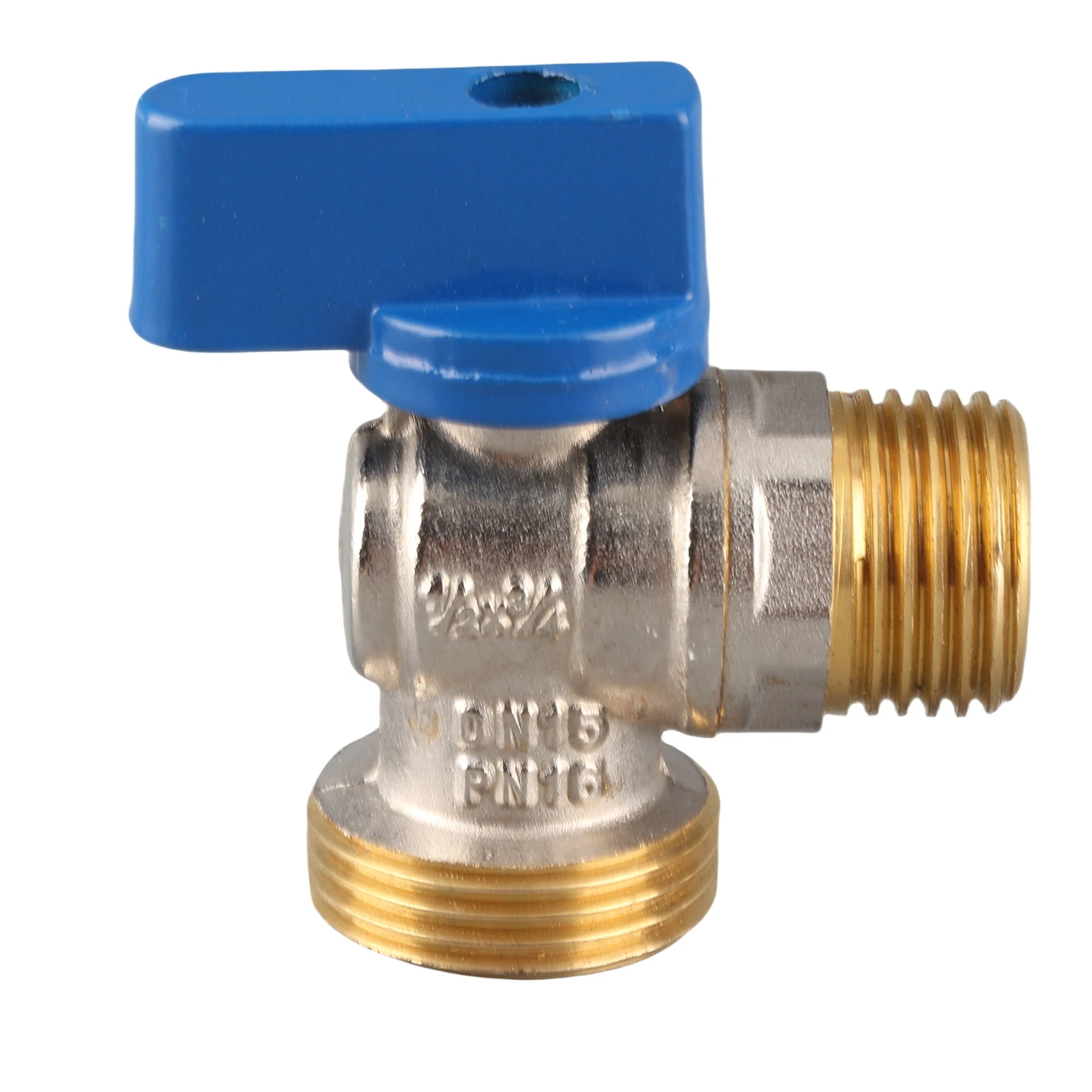 Brass Male Thread Angle Stop Valve G1/2 (DN15) Male x G3/4 (DN20) Male Quarter Turn Ball Valve for Water Control
