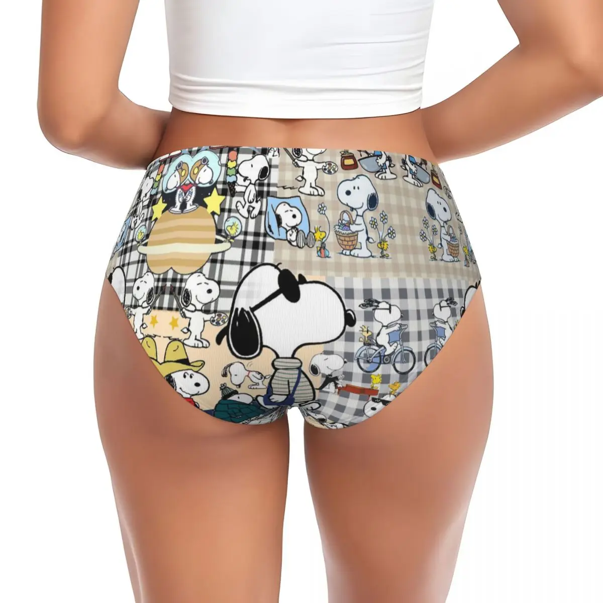 سراويل داخلية قصيرة مخصصة من S-Snoopyes للنساء ملابس داخلية مريحة قابلة للتمدد