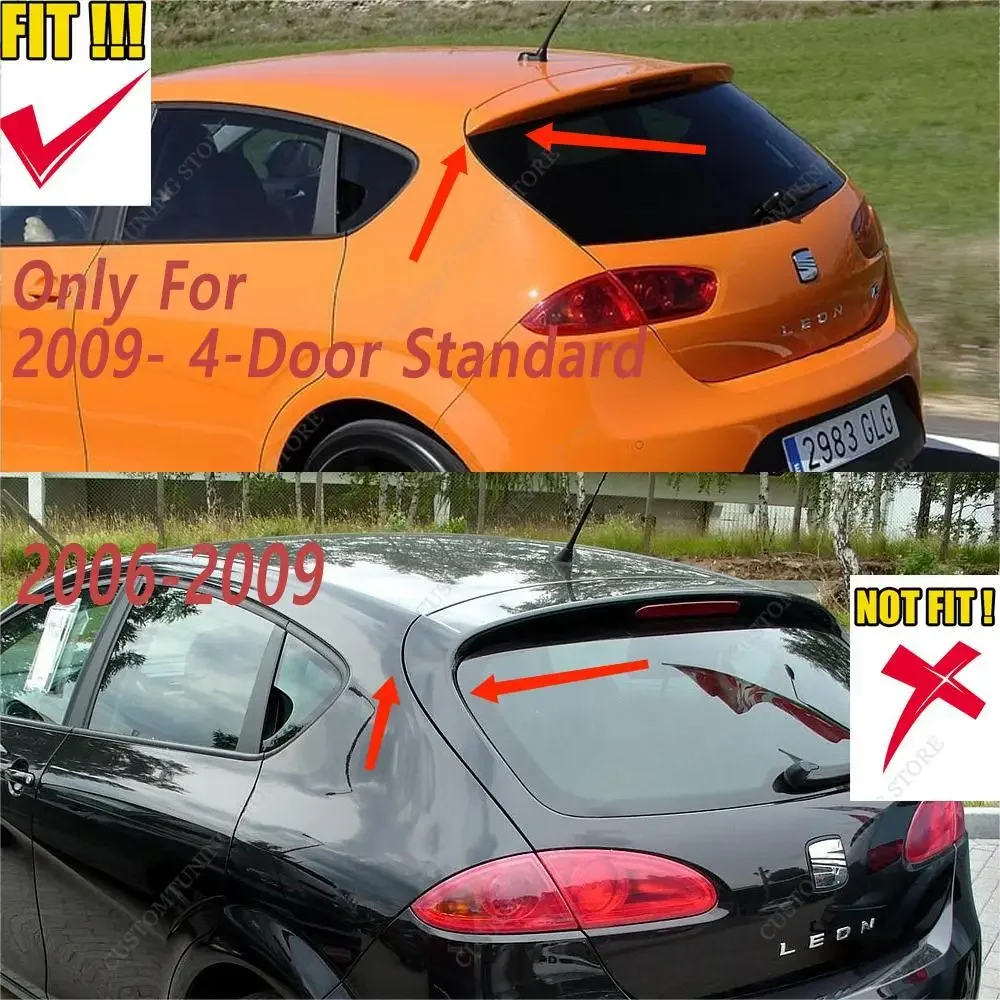 Rear Roof Spoiler For Seat Leon MK2 1P Leon 2 Tsi Tdi 4-Door Hatchback 2009-2012 Facelift Rear Trunk Tail Wing Bodykits Tuning