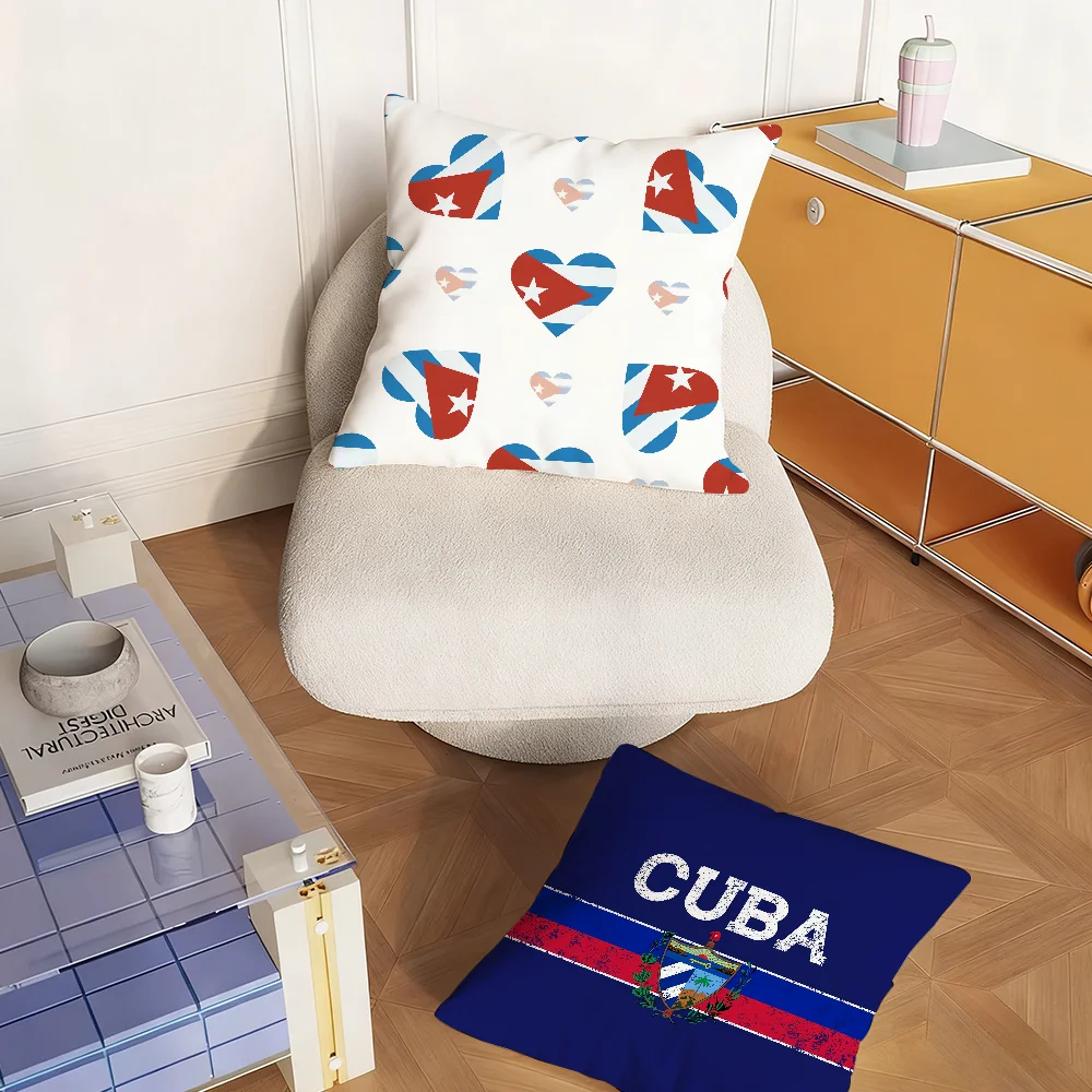 Nation Cuba Flag Pillow Case Sofa Living Room Bedroom Headboard Backrest Square Cushion Nap Time