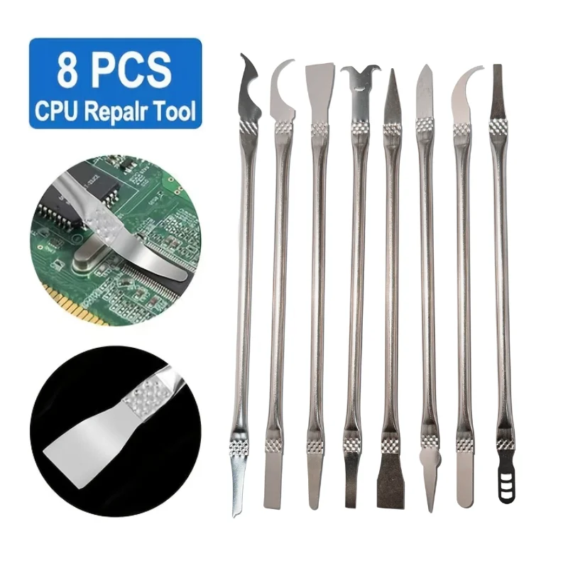 Outils de réparation de téléphone CPU IC 8 en 1, dissolvant de colle, réparation de puces IC, lames fines, outil manuel de réparation pyratique pour téléphone portable et ordinateur