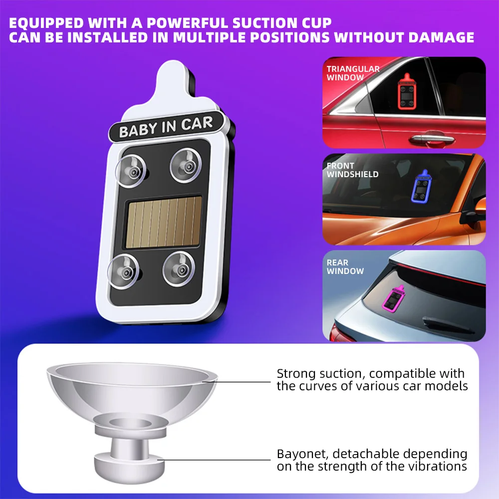 Baby in Car Universal Solar Power Atmosphere Light Dynamic Gradient LED Fit Car Interior Ambient Light Decoration Accessory RGB