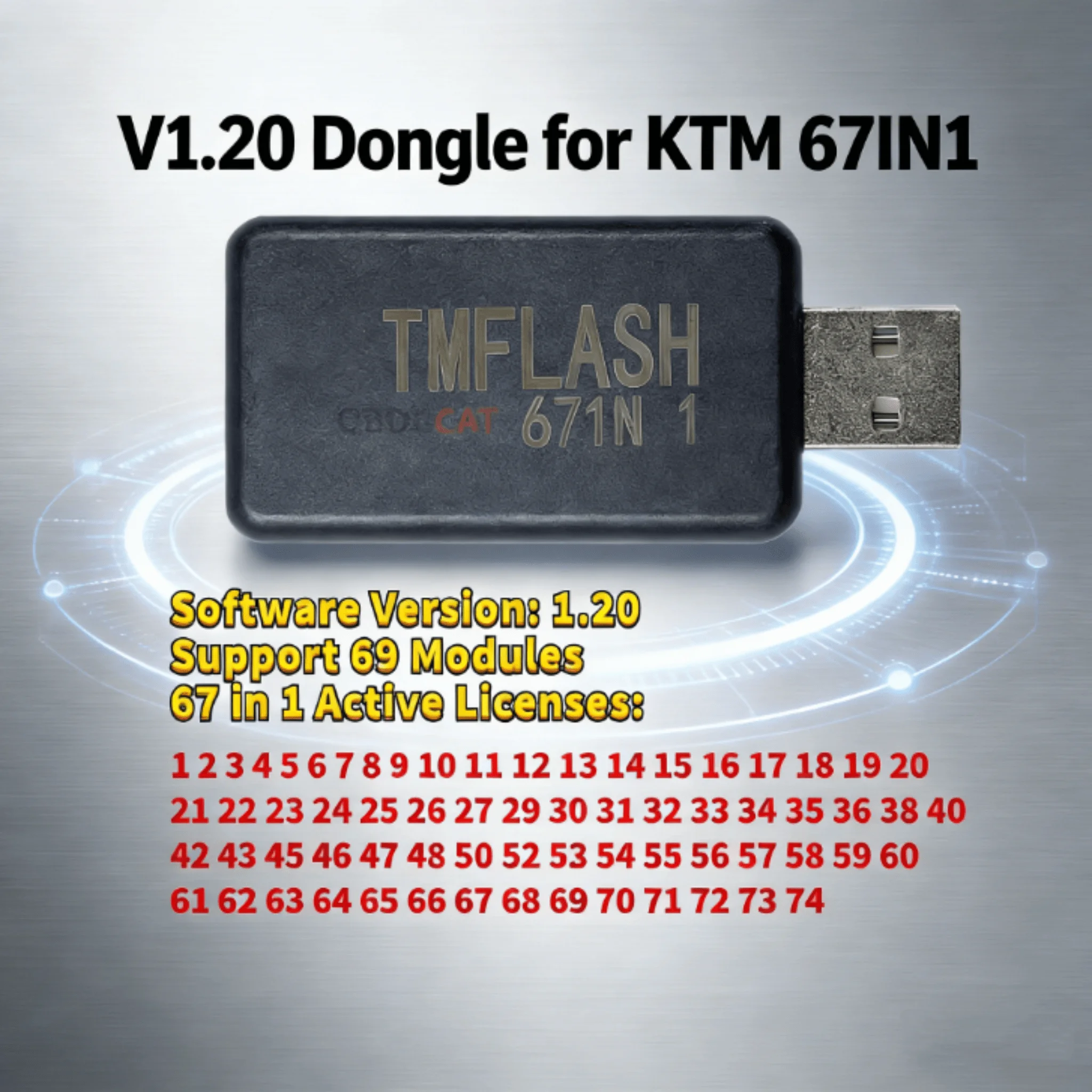 Discount! USB Dongle Only for 67IN1 V1.20/V1.21 69IN1 Modules ECU Dongle Only fo K-T-M ECU Bench Tool Programmer