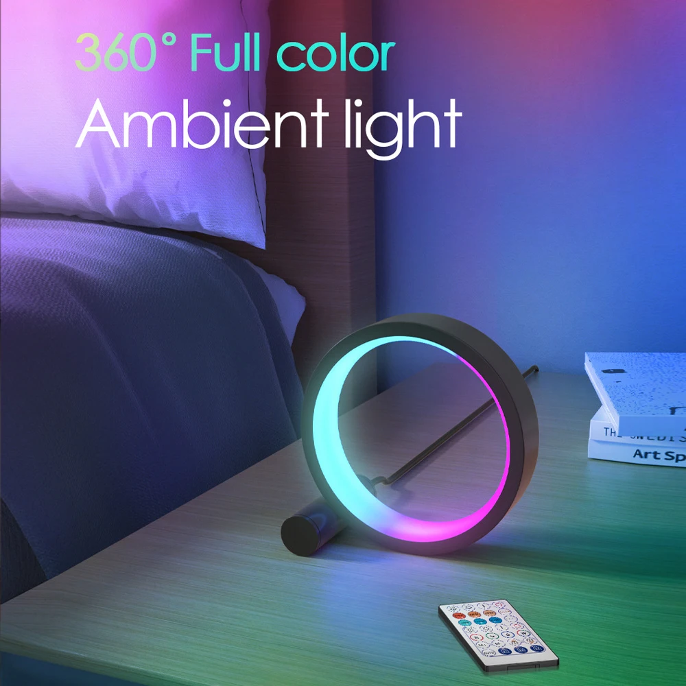 

LED Table Lamp Bedroom Circular RGB Smart Night Lights for Living Room Bluetooth APP Control Round Night Light Decoration