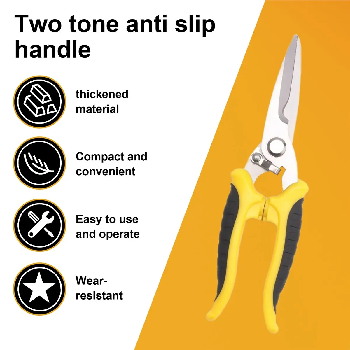 #16E Stainless Steel Electrician Scissors Multifunction Manually Shears,kitchen scissors stainless steel,(Plastic+Metal)
