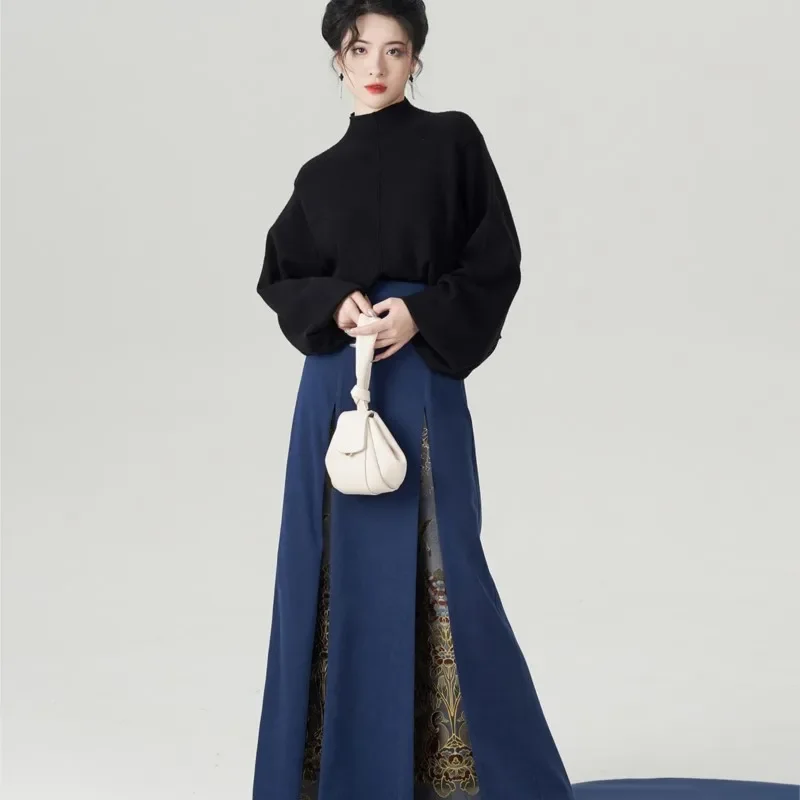 Inverno Pre-vendita 30 giorni per la spedizione originale Ming Song Hanfu Dress maglione Horse Face Dress Hanfu Costume