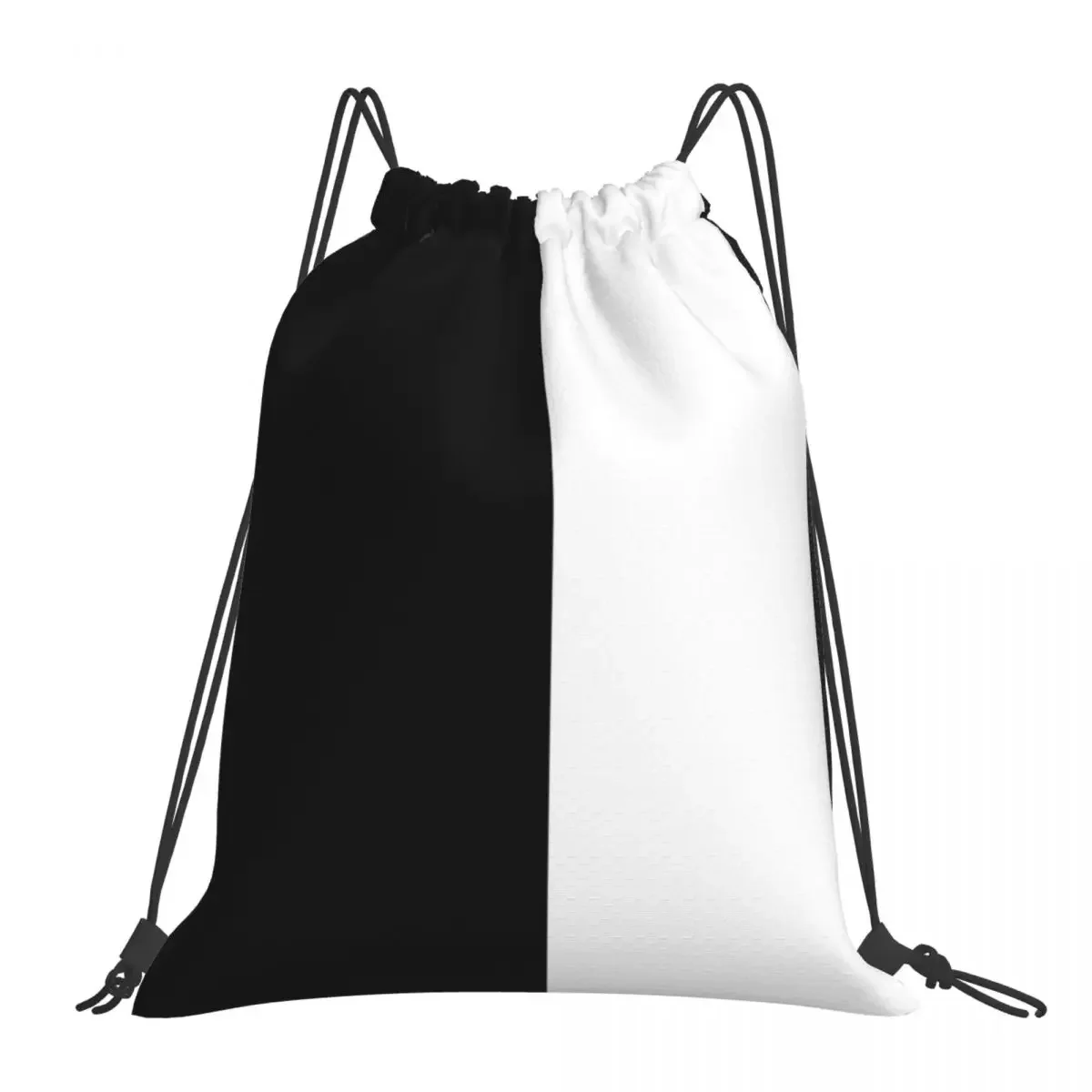 Split Black And White Backpack Fashion Portable Drawstring Bags Drawstring Bundle Pocket Sports Bag BookBag For Man Woman School