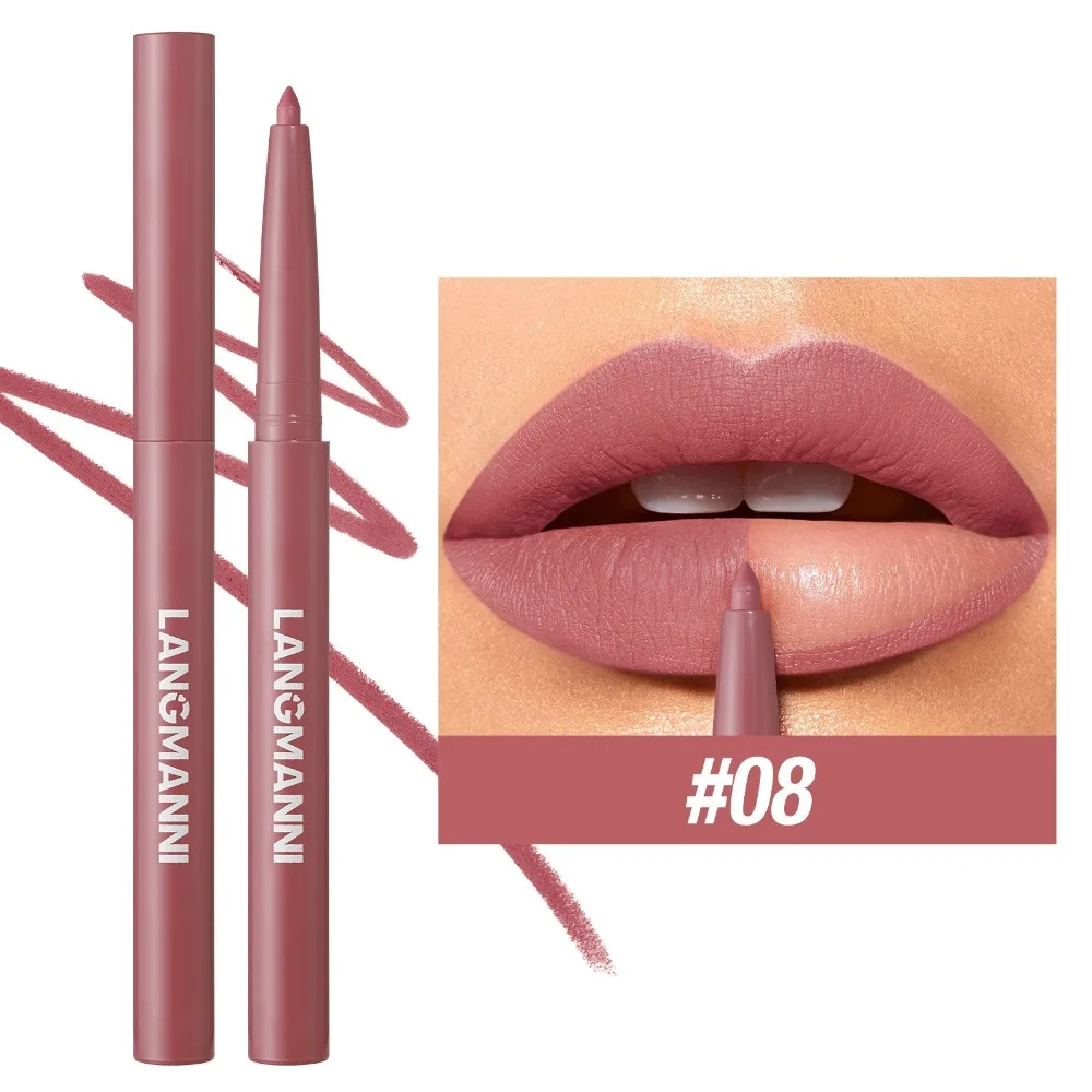 12 colori Matte Lip Liner Pen Contorno naturale Velluto sexy Trucco Rossetto Matita Labbra a lunga durata Trucco Macchia Cosmetici