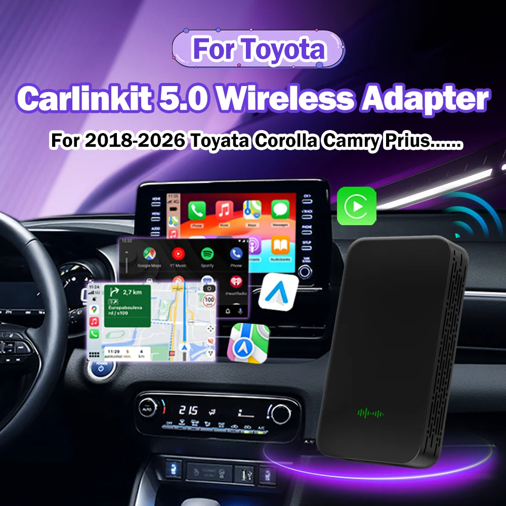

Carlinkit 5.0 2air wireless CarPlay Android Auto Portable CarPlay Adapter Box Automatically Connects For Toyota prado camry