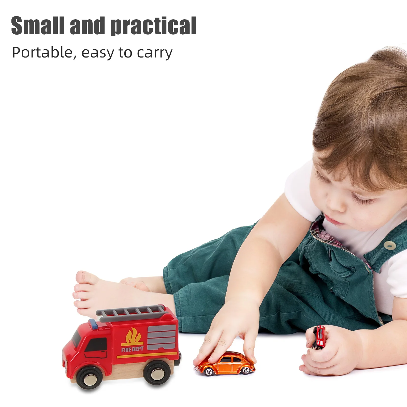 Children Wooden Vehicle Shape Lightweight Portable Easy Carry Early Education Learning Children Wood Car