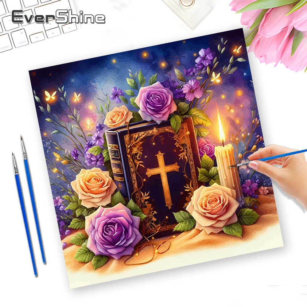 

Набор для рисования по номерам Evershine: Пейзаж, Искусство, Фигурный рисунок, Роза. Раскраска по номерам, ручная роспись, подарок.