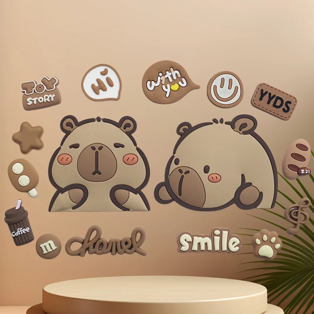 Cute Capybara PVC Soft Rubber Decoration Handmade DIY Accessories Phone Case IPad Hole Slippers Buckle Cup Sticker