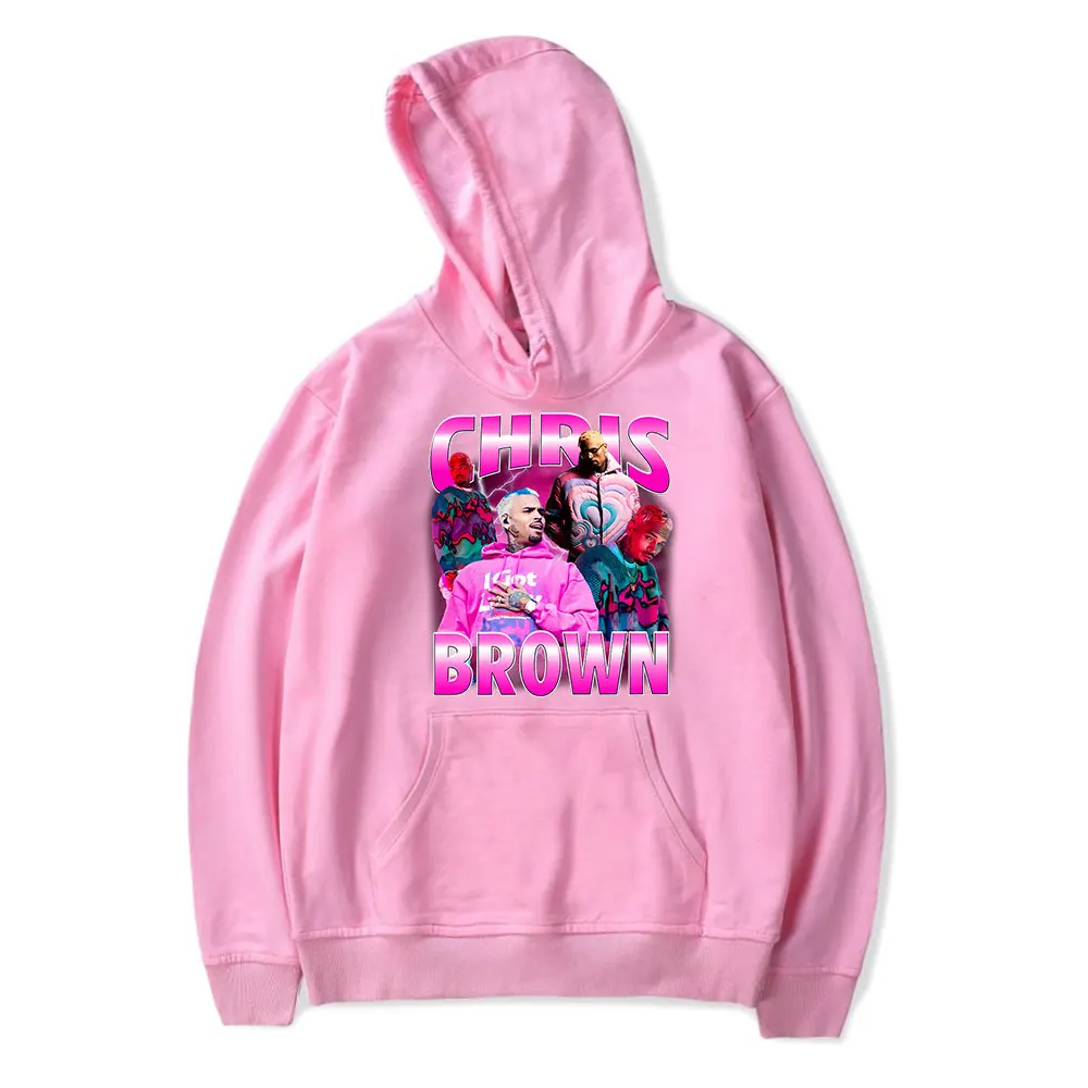 Rapper Chris Brown the 1111 tour felpa con tasca con coulisse con cappuccio pullover alla moda da uomo/donna