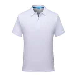 Polo de manga corta para hombre, camiseta informal acanalada, transpirable, absorbe la humedad, Top de alta calidad, ropa de trabajo de ajuste suelto, Verano