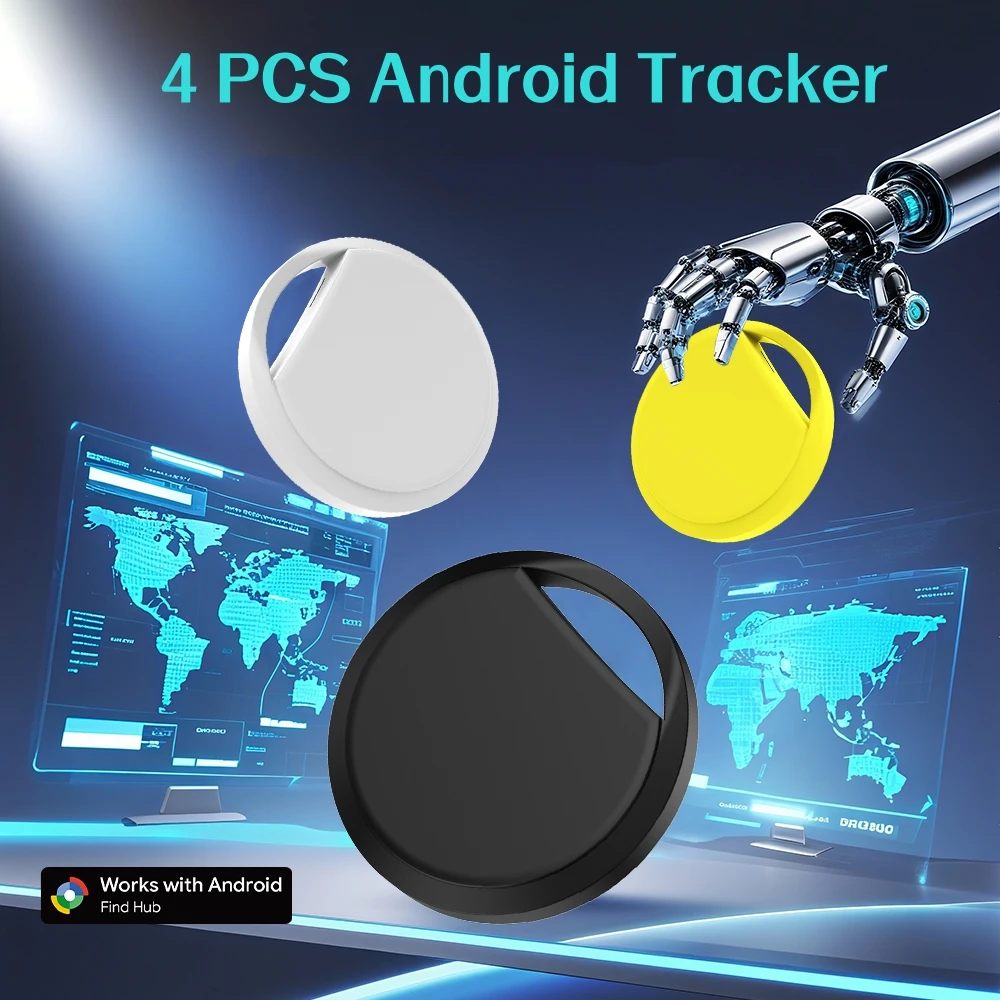 

4pcs Locating Far Away Tracker for Android Phones Work With Google Find Hub App Key Finder Smart Tag for Xiaomi Samsung OnePlus