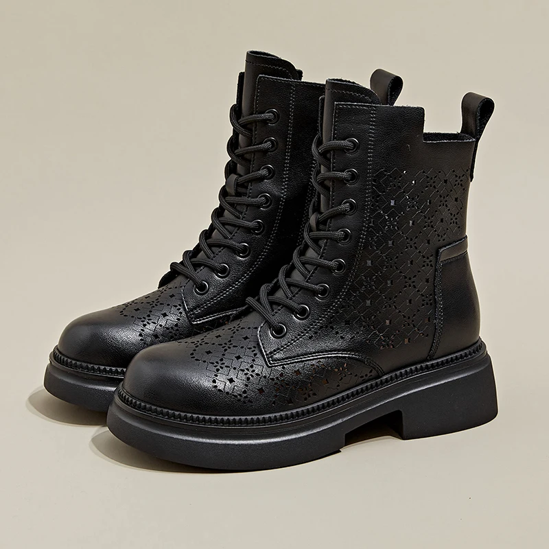 AIYUQI 2026New Boots female  Large Size Non-slip Women\'s Snow Boots  Genuine Leather Warm Women Ankle Boots and Short Boot