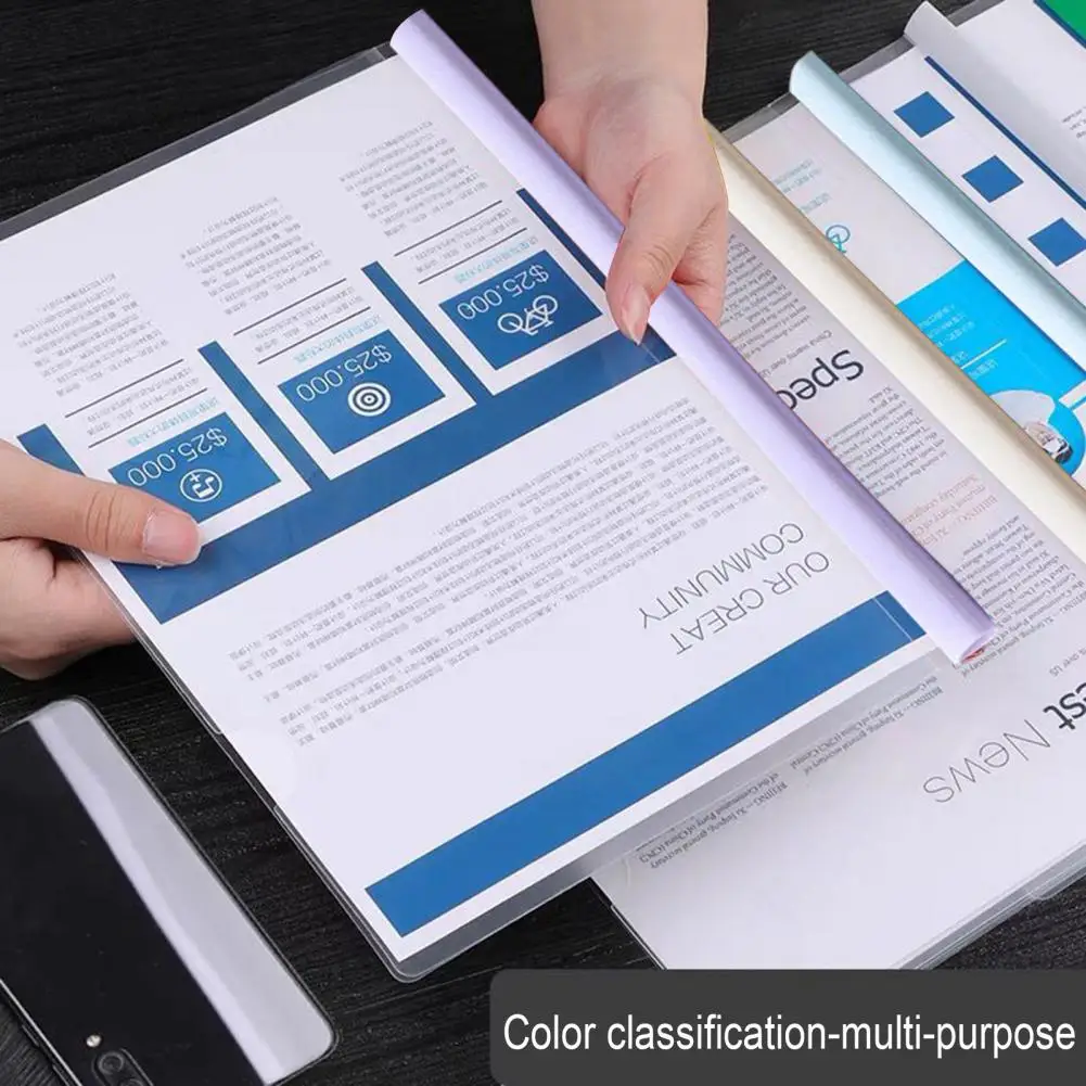 10 Pcs Clear Folder Clear Report Covers with Sliding Bar A4/Letter Paper Thickened Drawbar Folder Document Storage Folders