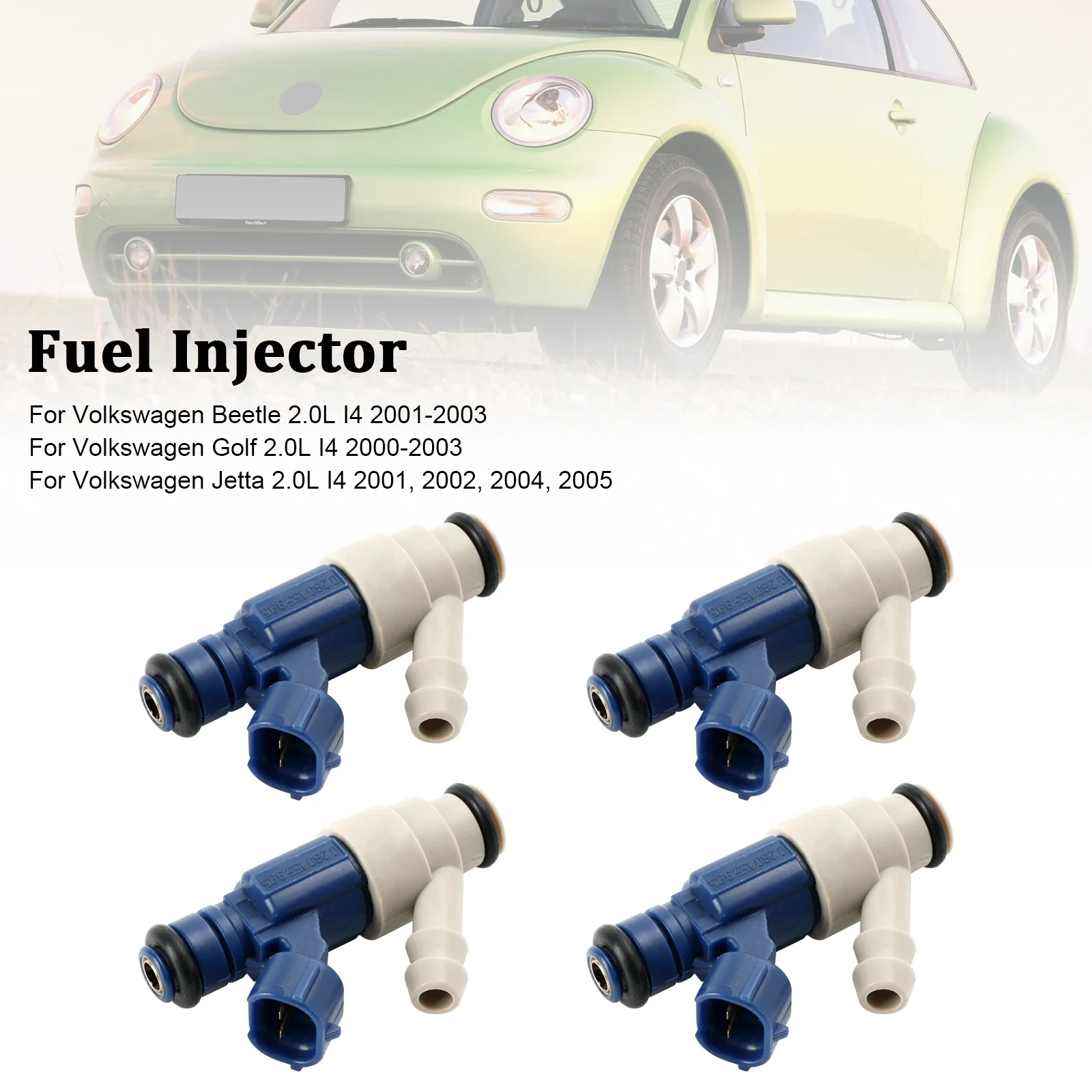 

4PCS Fuel Injector 0280155995 Fit VW Golf Beetle Jetta 2.0L I4 2000-2005