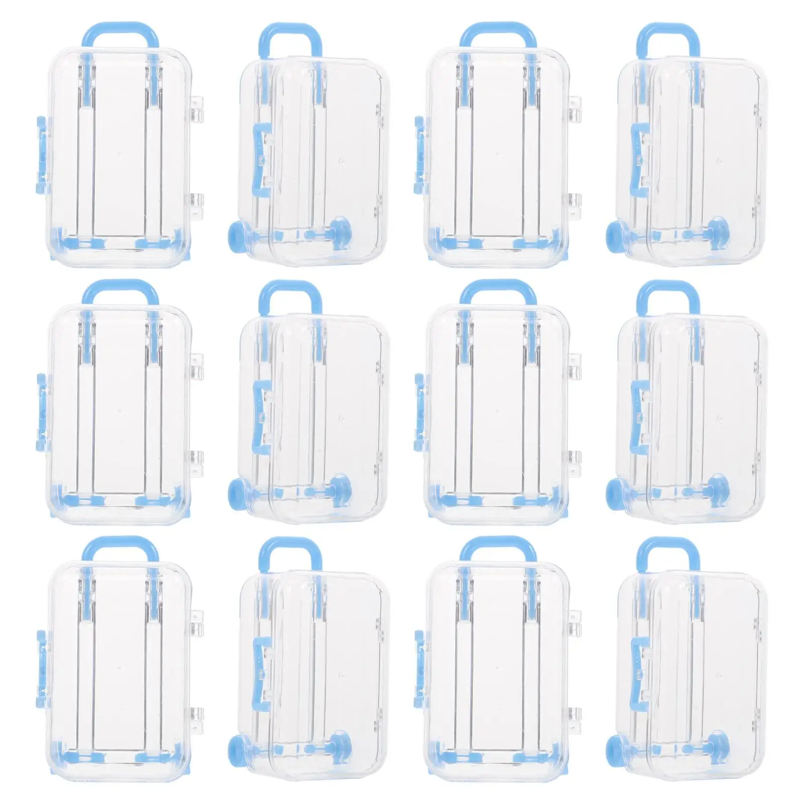 

12 Pcs Wedding Candy Box Premium Material Handy Creative Suitcase Design Elegant Fashionable Exquisite Workmanship