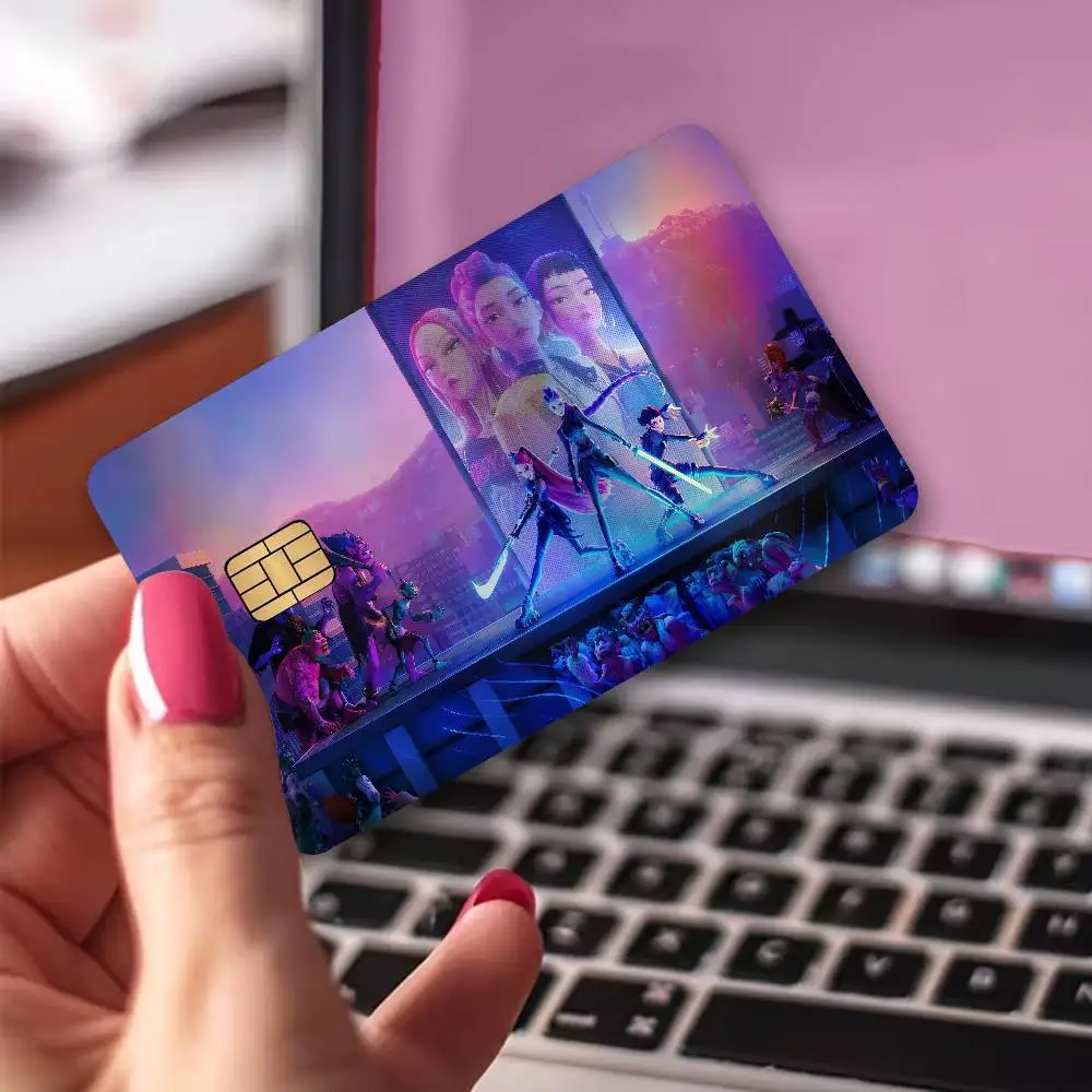 Kpop D-Demon H-Hunters Fashion Laser Effect Bank Card Stickers Removable Aesthetic Card Decor