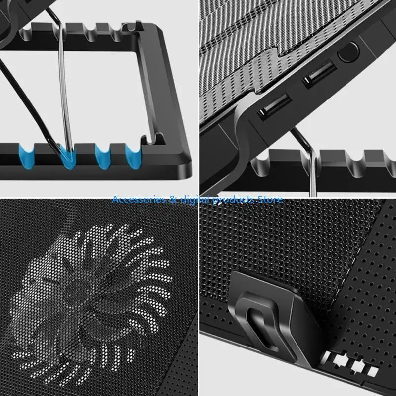 77JD Laptop Cooling Pad Laptop Coolers Stand Laptop Fan with 2 USB Port Cooling Pad