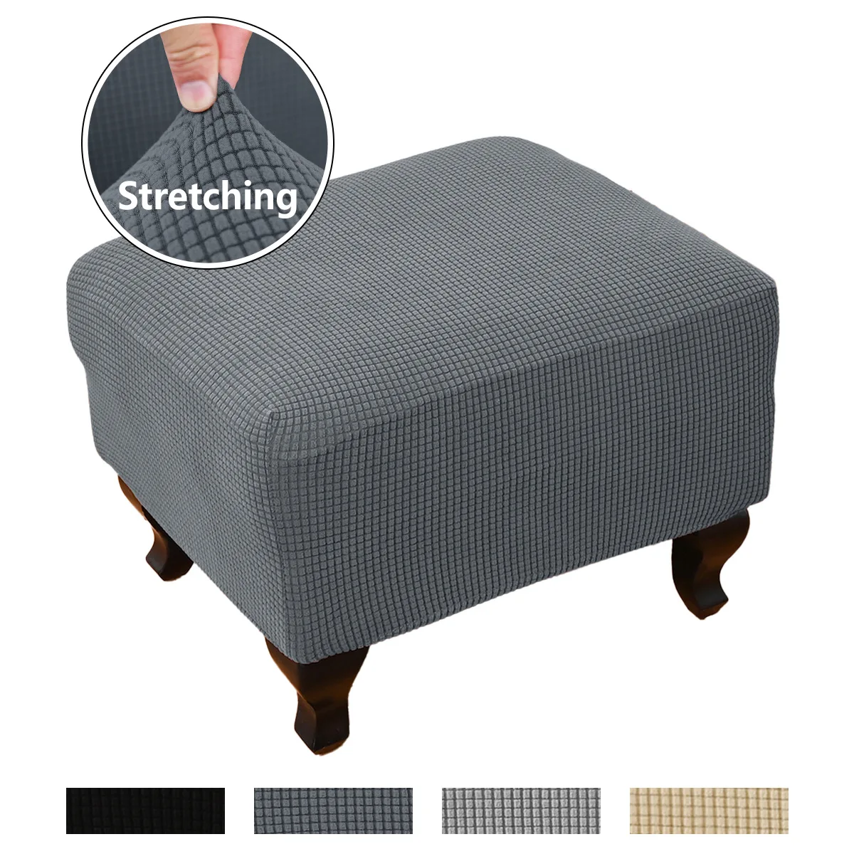 1pc Platz Fußhocker Abdeckung Stretch Polar Fleece Abdeckung Sofa Fußstütze Hocker Schonbezug für Wohnzimmer Möbel Schutz Fall